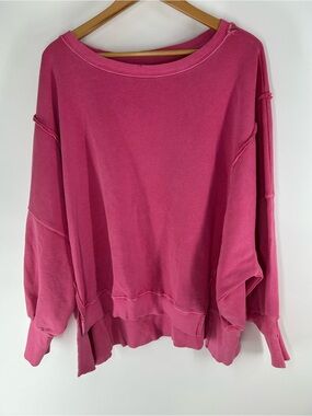 We The Free Hot Pink Lightweight Pullover
